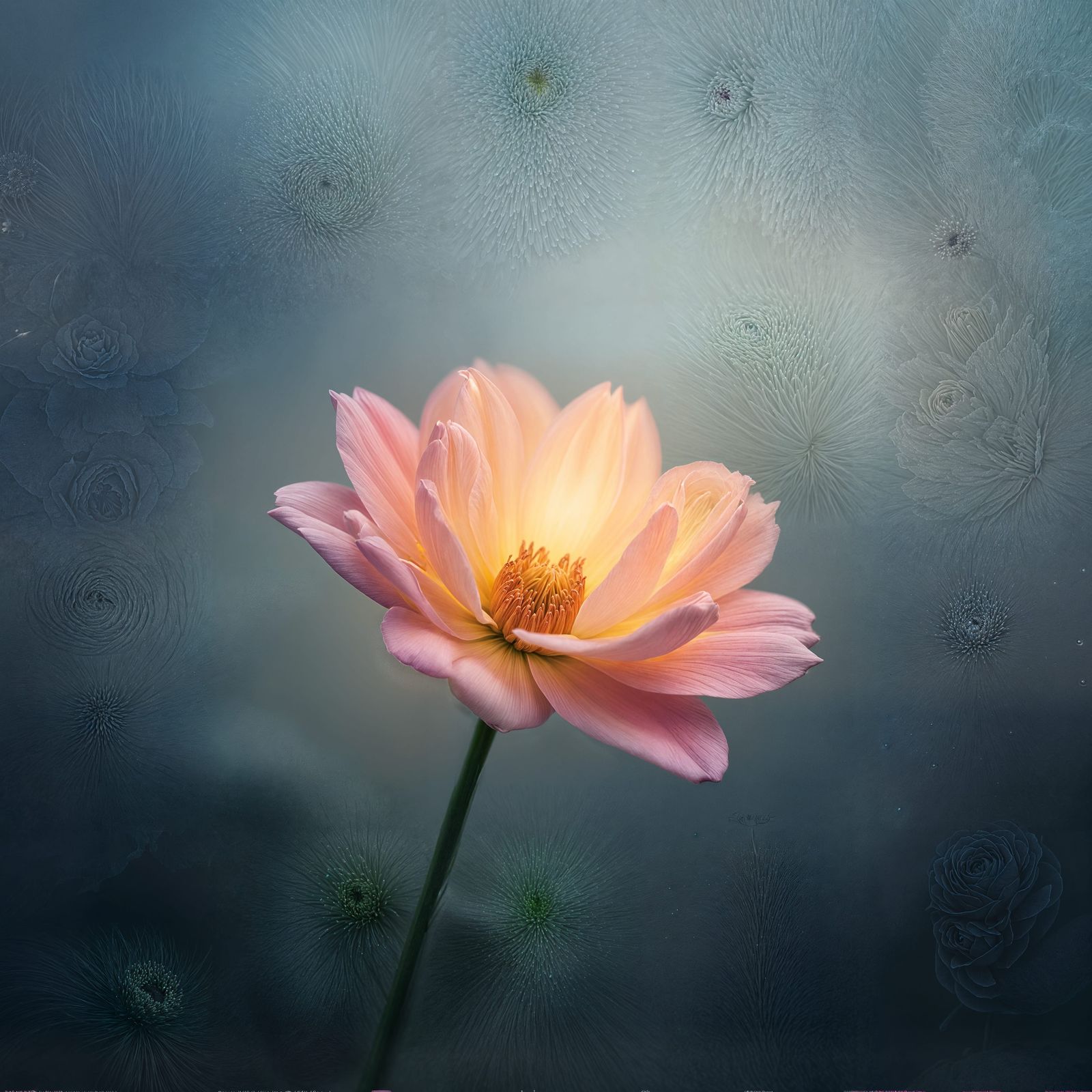 Luminous Flower Portrait with Bokeh, Professional Photograph...
