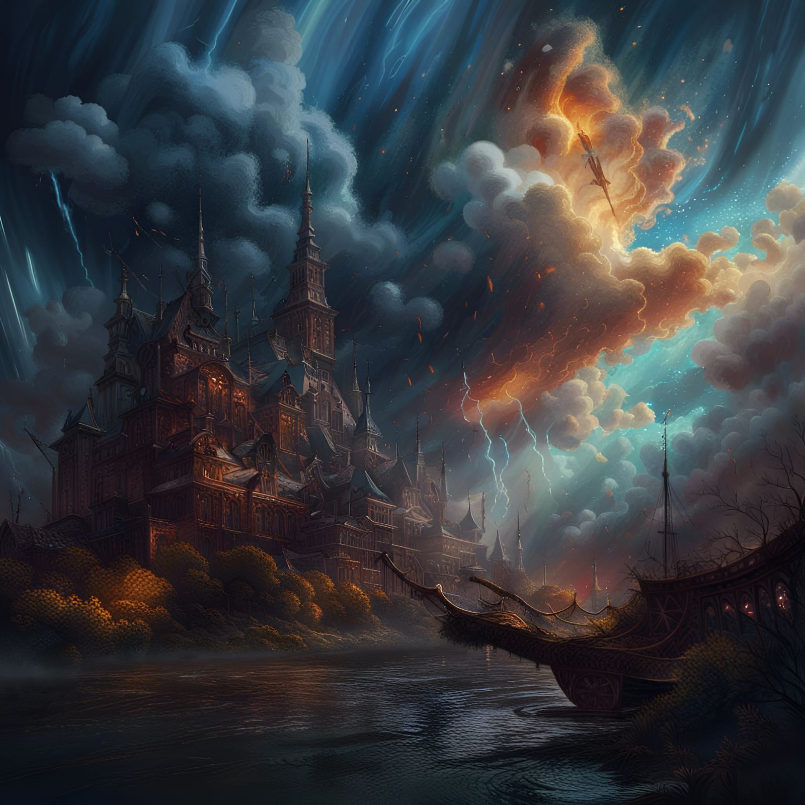 Stormy Clouds in Impressionistic Style