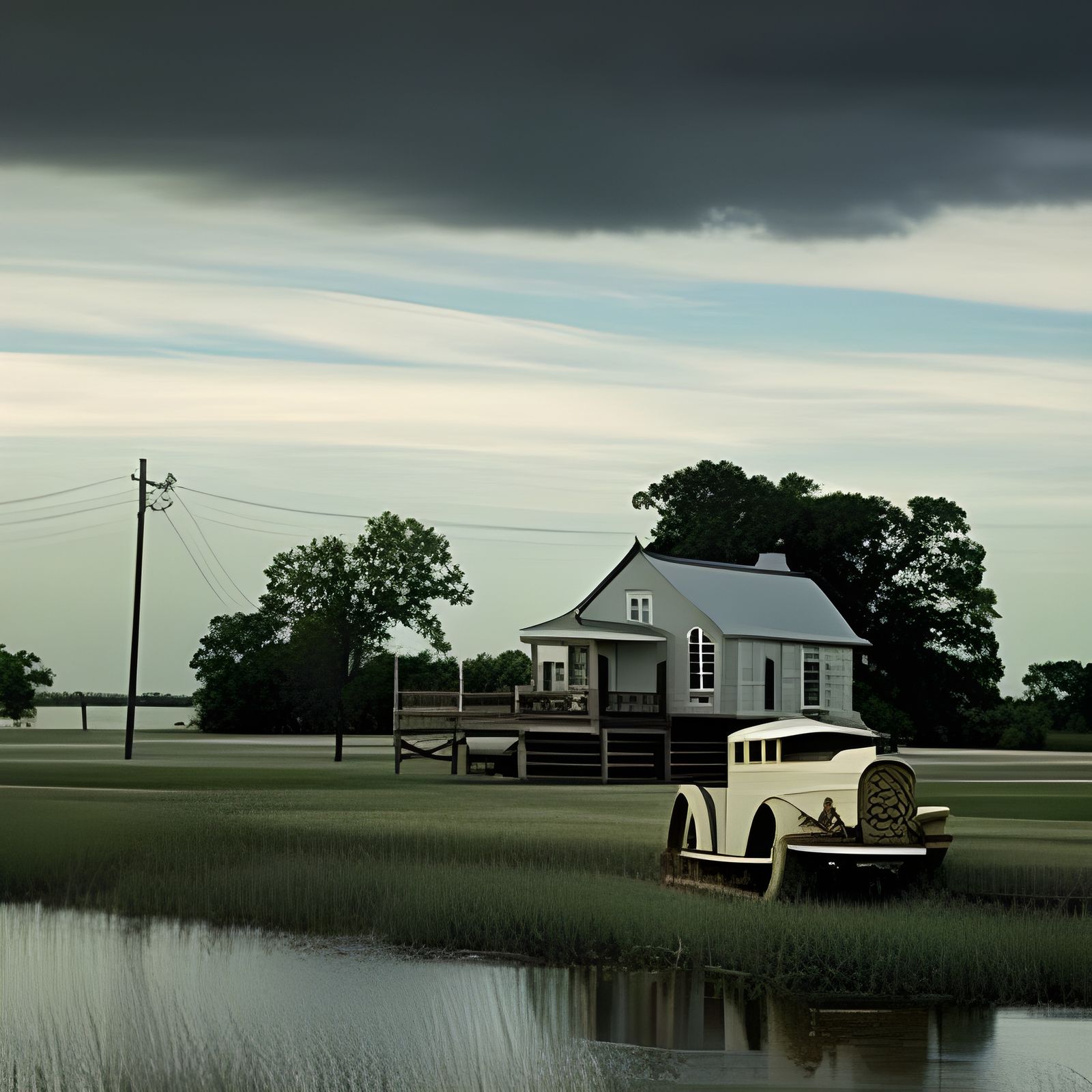 Ornate Louisiana River House Photo