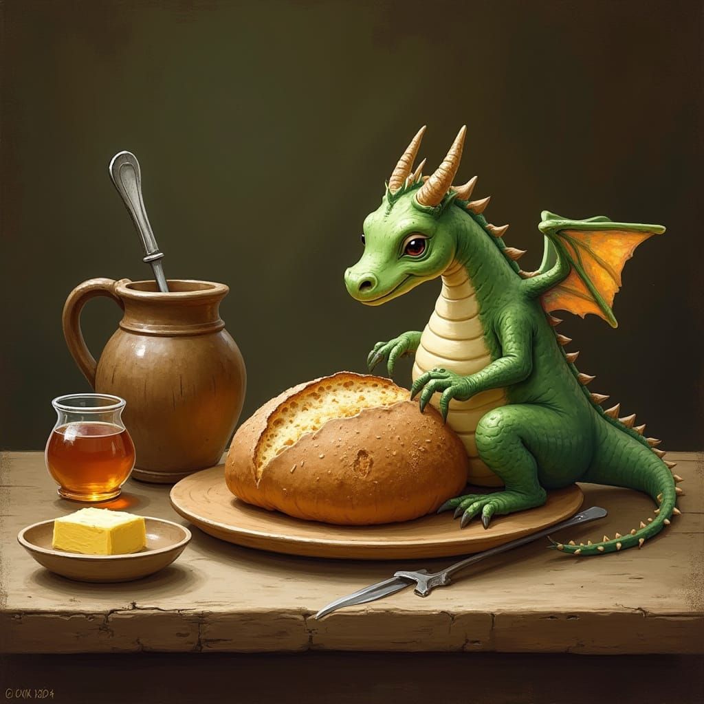 Cozy Still Life with Dragon and Honey