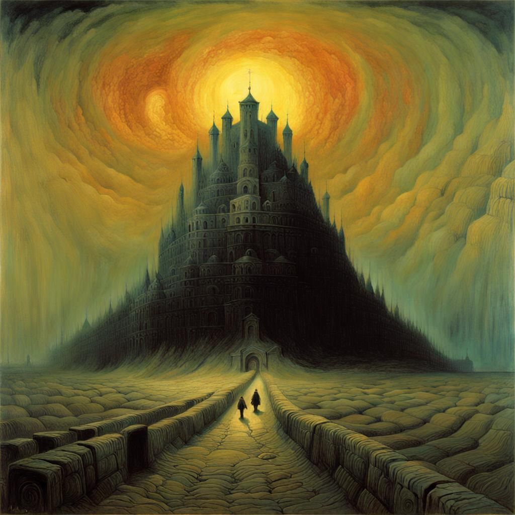 Surreal Dark Fantasy Landscape in Gothic Style