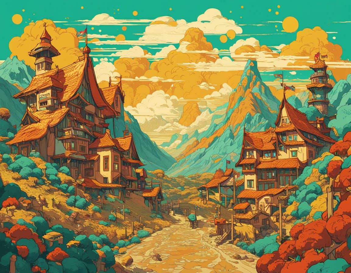 Vibrant Ork Fantasy Scene in a Dreamlike Golden Brown Aesthe...