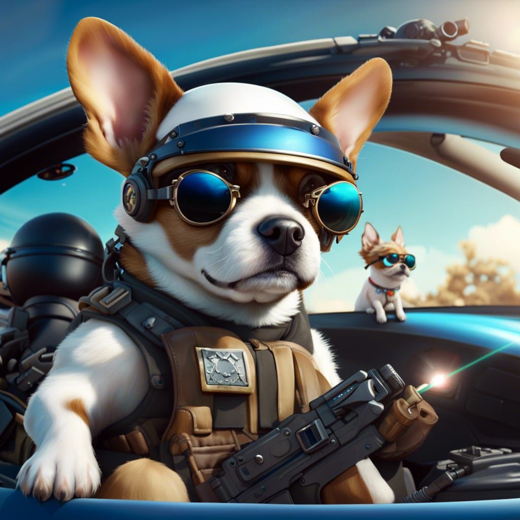 French Bulldogs as Special Forces in Detailed Matte Painting