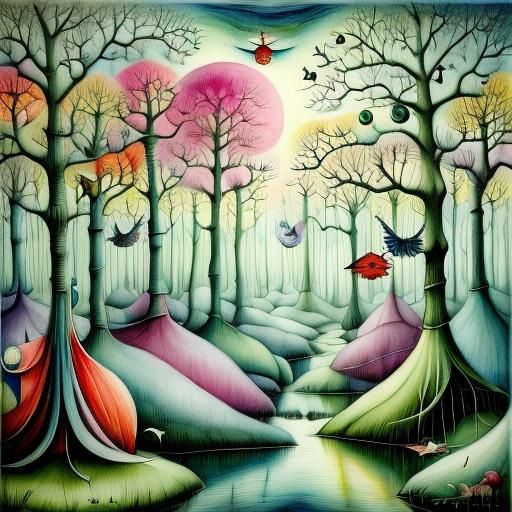 Fairy Tale Wonderland in Oil Pastel Style