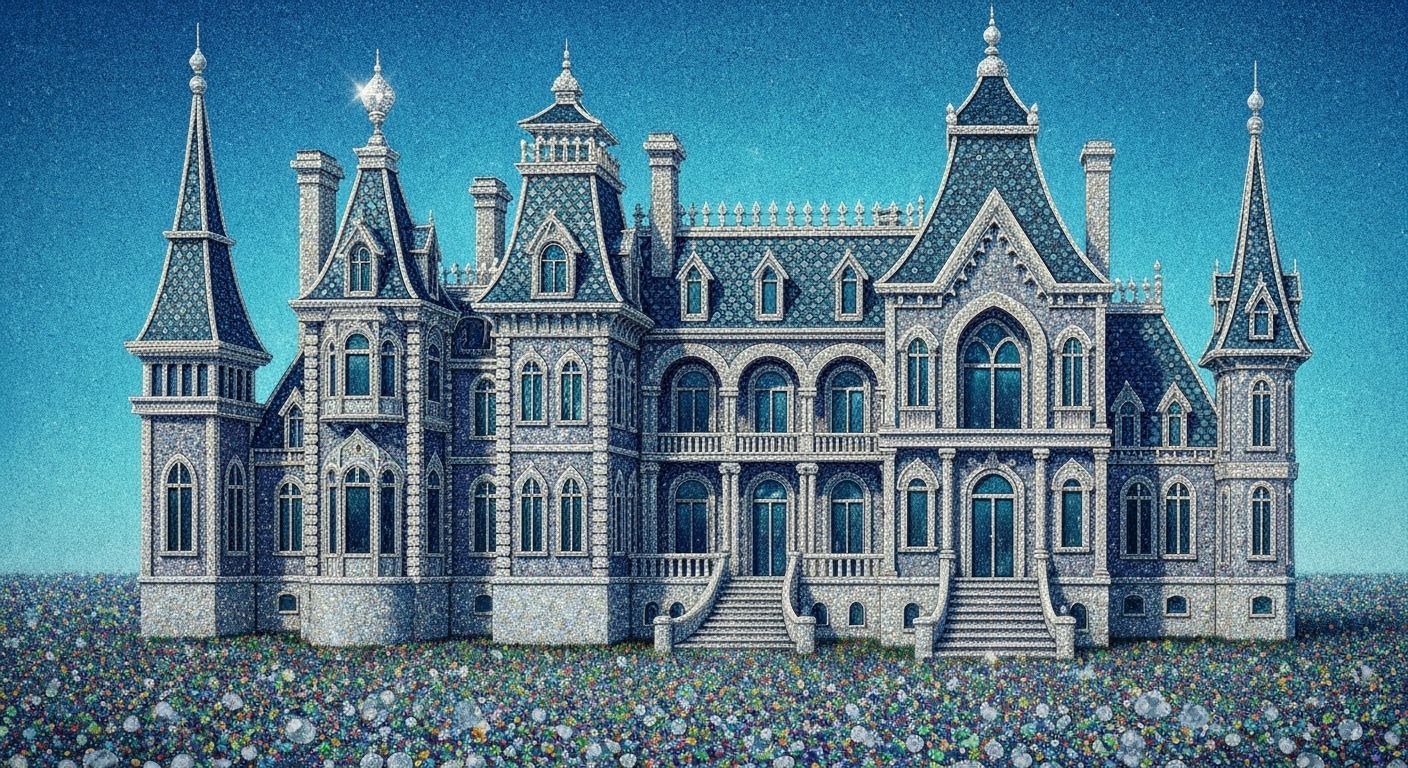 Diamond Mansion in Futuristic Glasswork Style