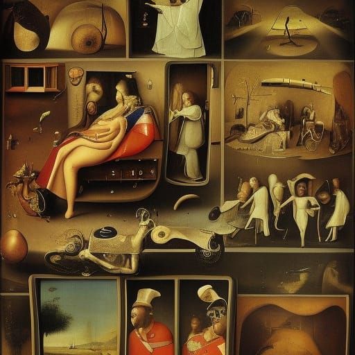 Surreal Steampunk Ambulance Inspired by Bosch and Dali