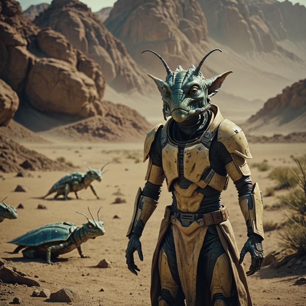 Gungan Grasshopper Hybrid in a Cinematic Style