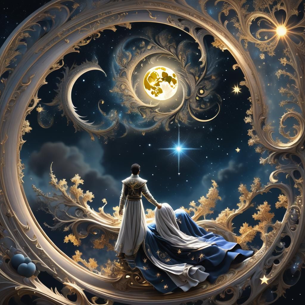 Celestial Night Sky Magic: Detailed Fantasy Art