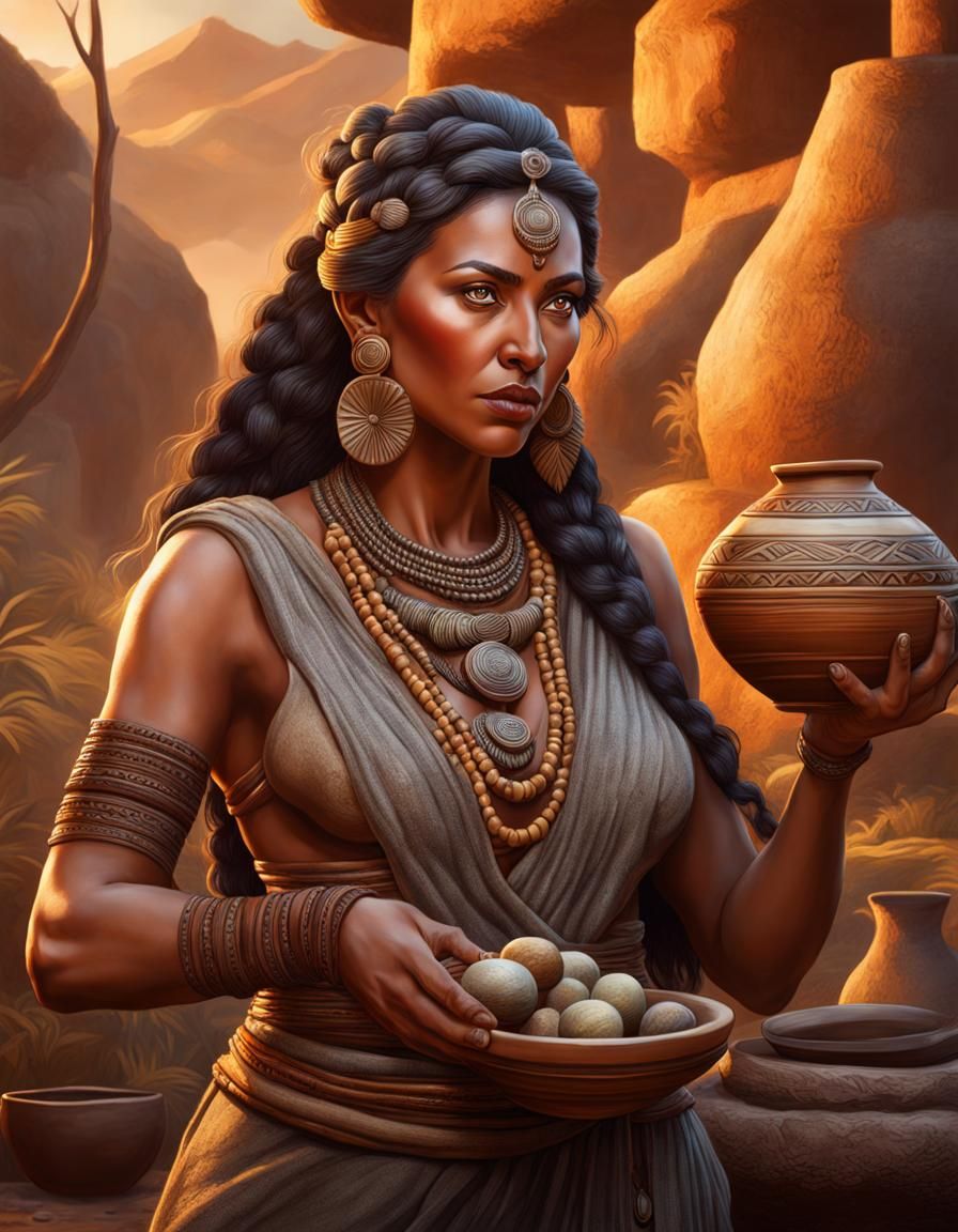 Prehistoric Pottery Woman