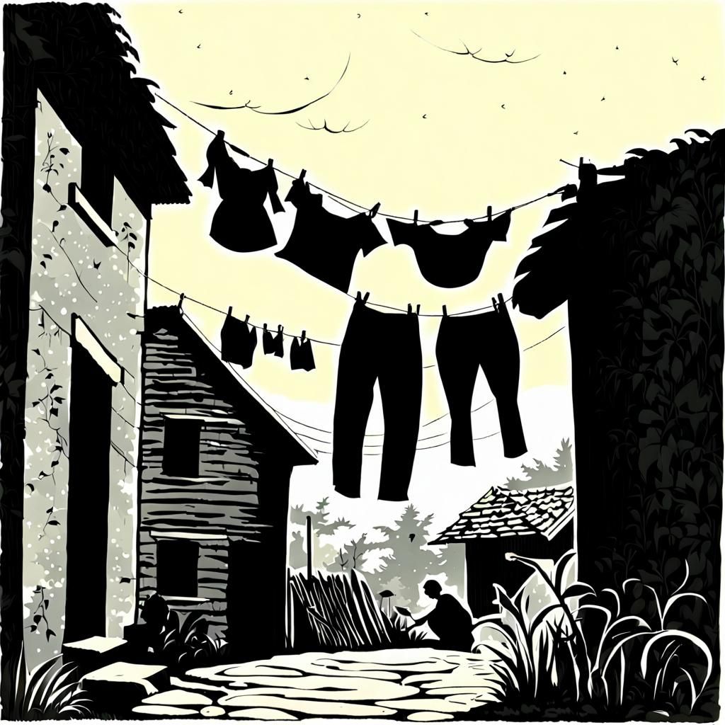 Laundry Day in Silhouette Animation Style