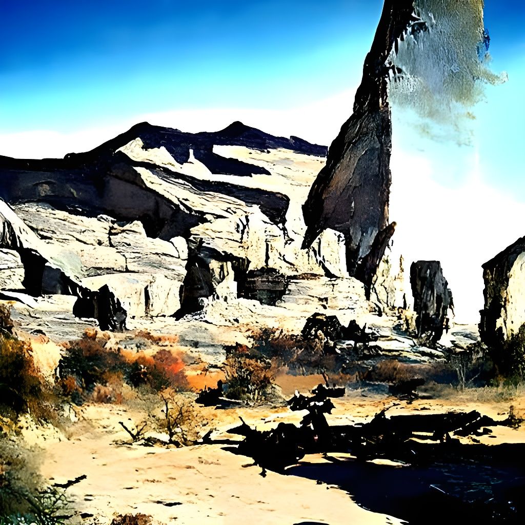 Apocalyptic Desert Landscape in Western Art Style