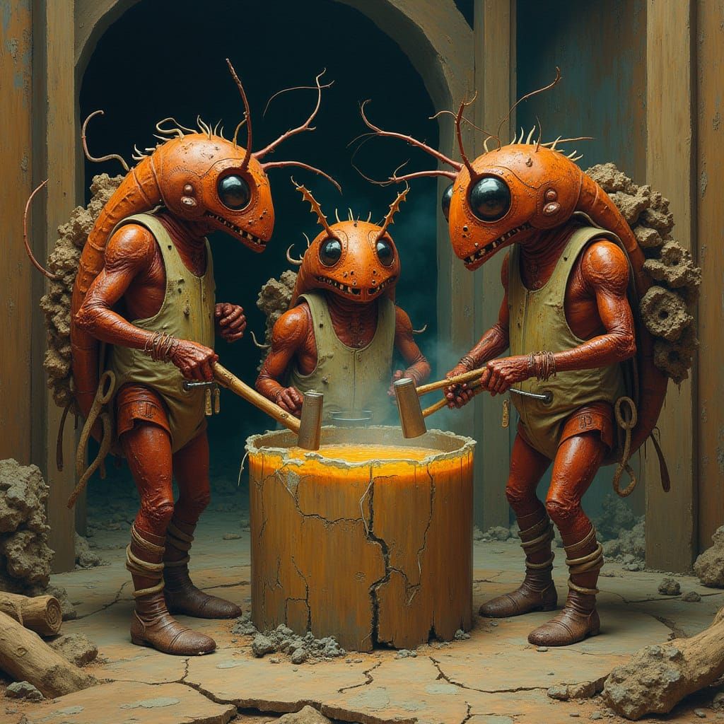 Glossy Brown Lumberjack Mutants Gather for Ritual Feast in R...