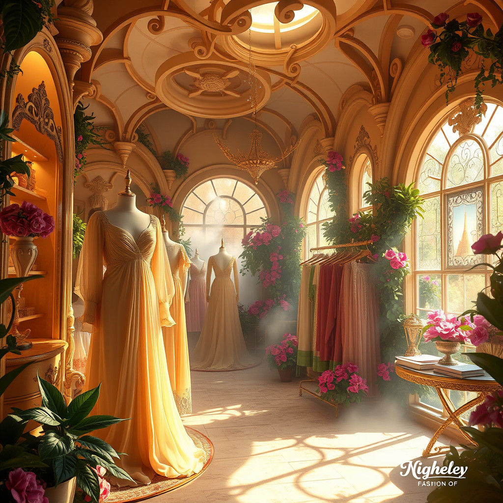 Ethereal Fashion Boutique in Mystical Dreamscape