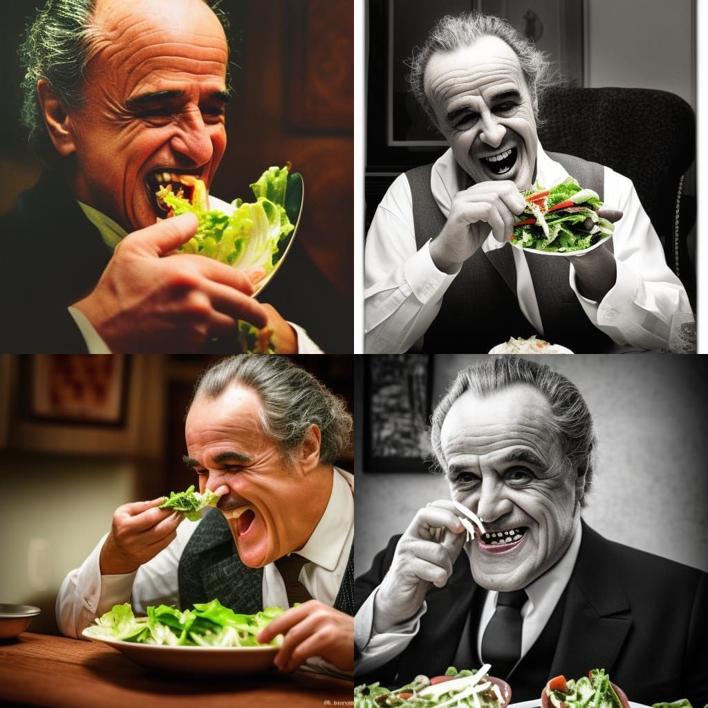 Vito Corleone Laughing: Hyperrealistic Cinematic Portrait