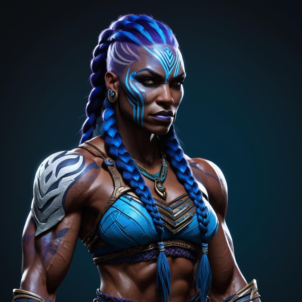 African Fantasy Warrior Concept Art in McFarlane Style