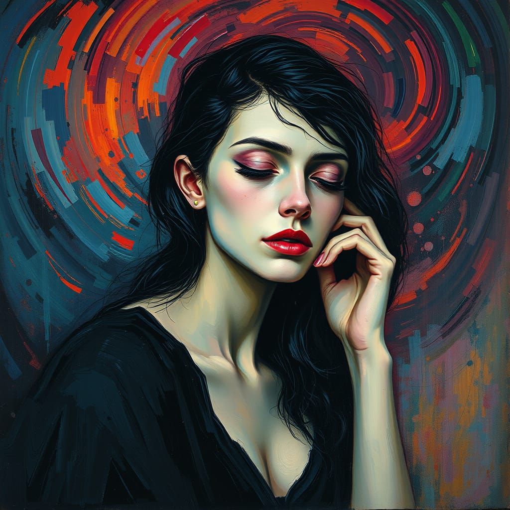 Whispers of a Mystic Night in Neo-Expressionist Oil