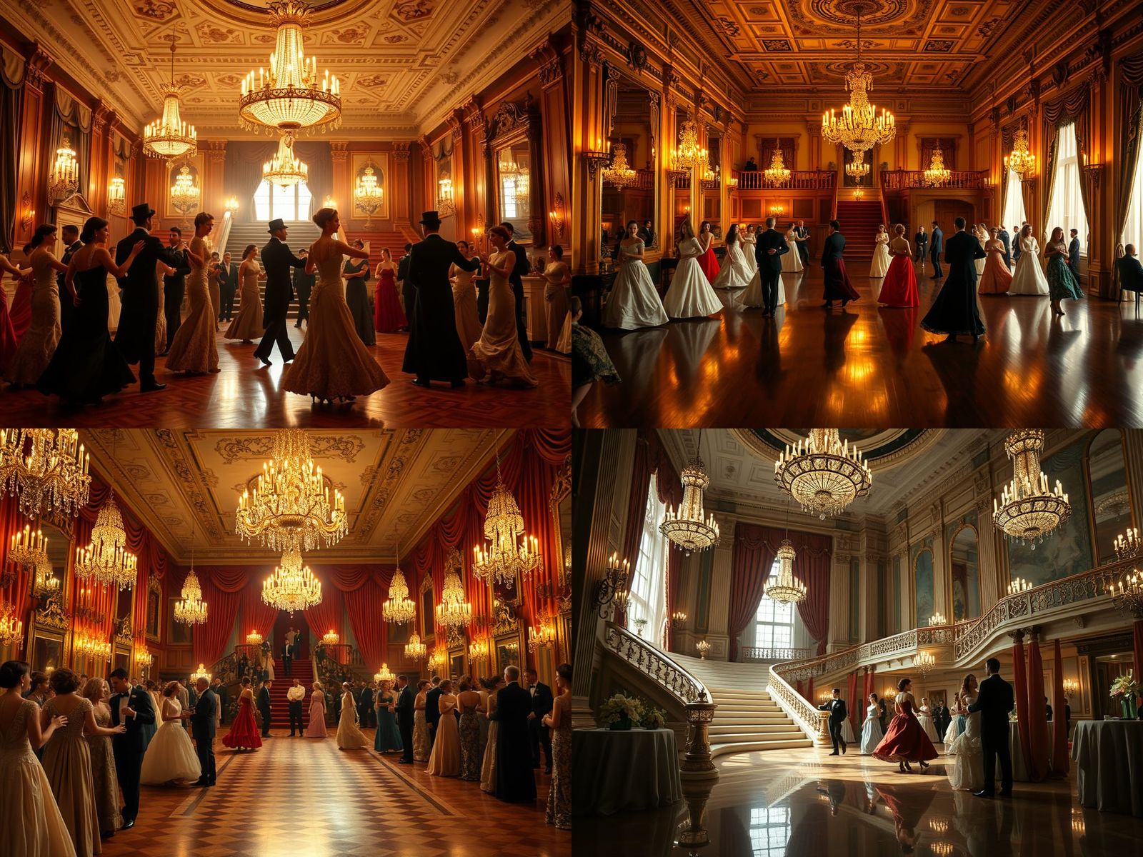 Victorian Ballroom Dance: Cinematic Film Still