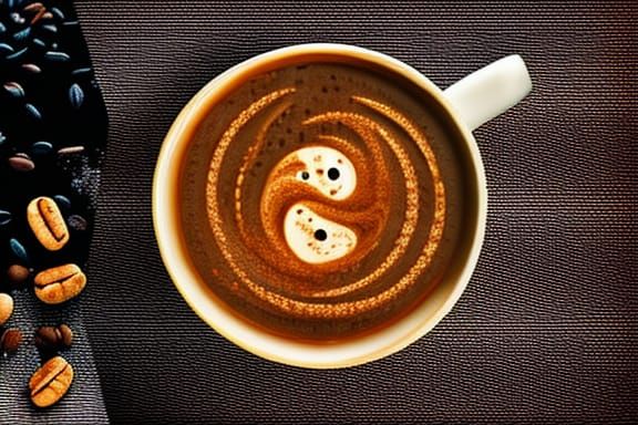 Yin Yang Coffee Cup in Psychedelic Style