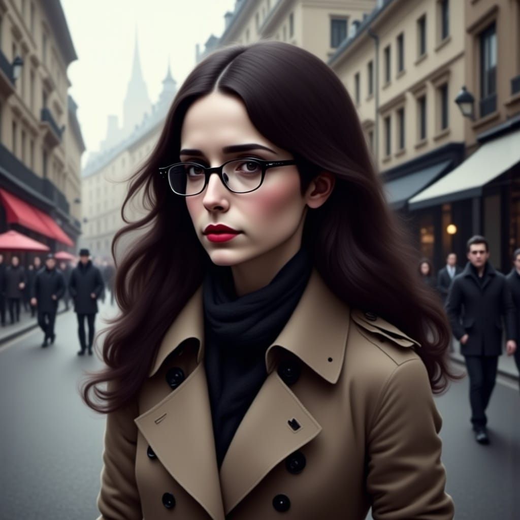 Jewish Woman in City: Hyperrealistic Cinematic Portrait