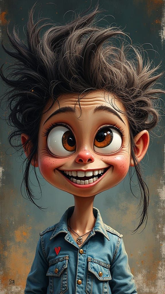 Vibrant Comic Book Character in Playful Style