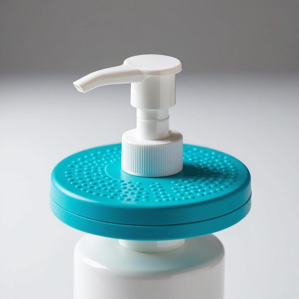 Adaptive Teal Soap Dispenser Aid with Textured Grip
