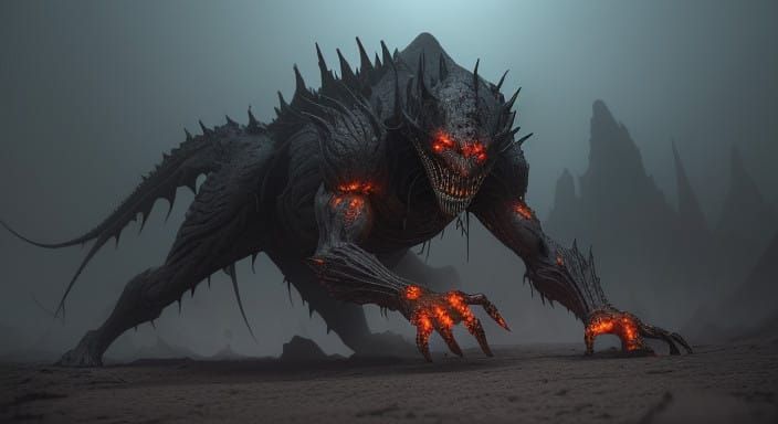 Dark Desert Bounty in Cyberpunk Gothic Style