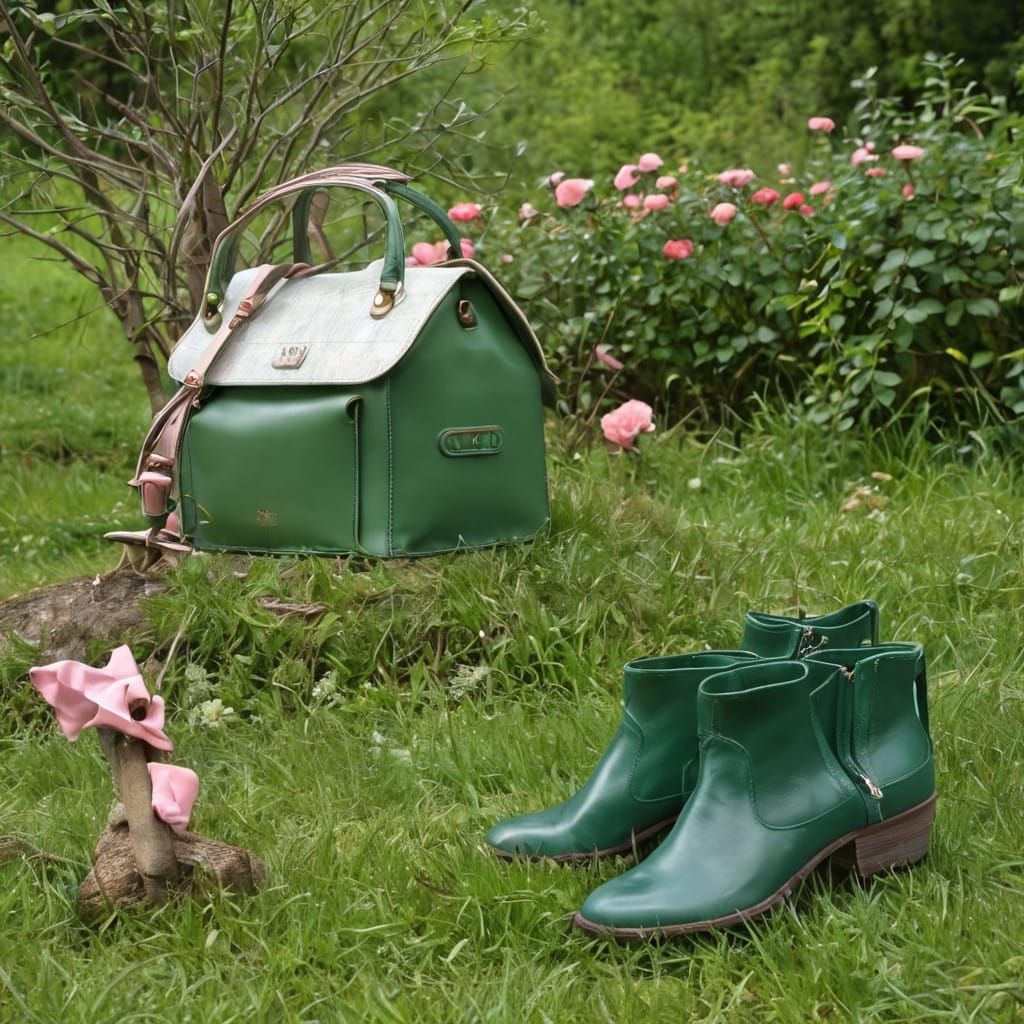 Surreal Rose and Green Fashion Illustration