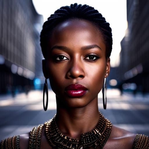 Hyperrealistic Female Hip-Hop Artist in HDR