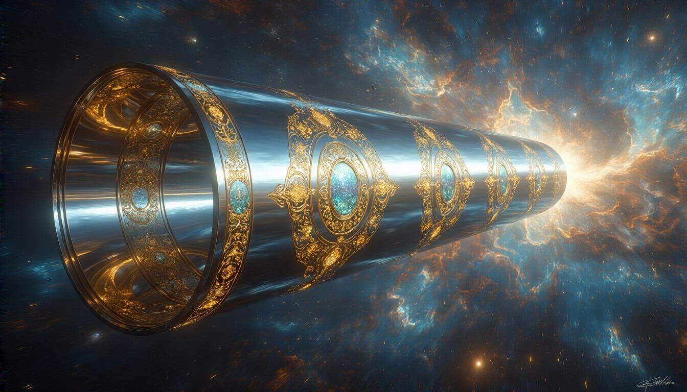 Colossal Starship Design in Deep Space, Klimt Inspired