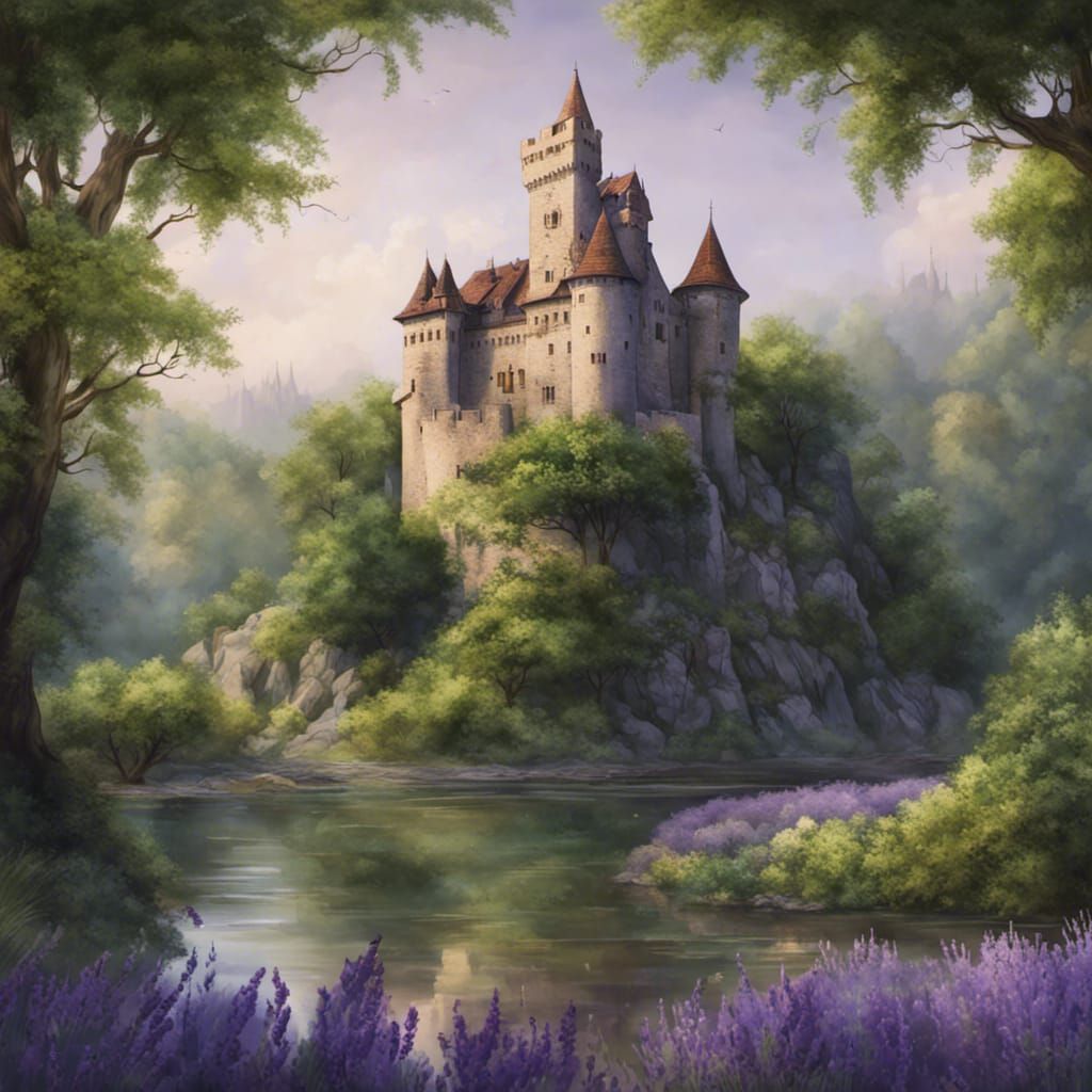 Enchanted Medieval Castle in Overgrown Woods