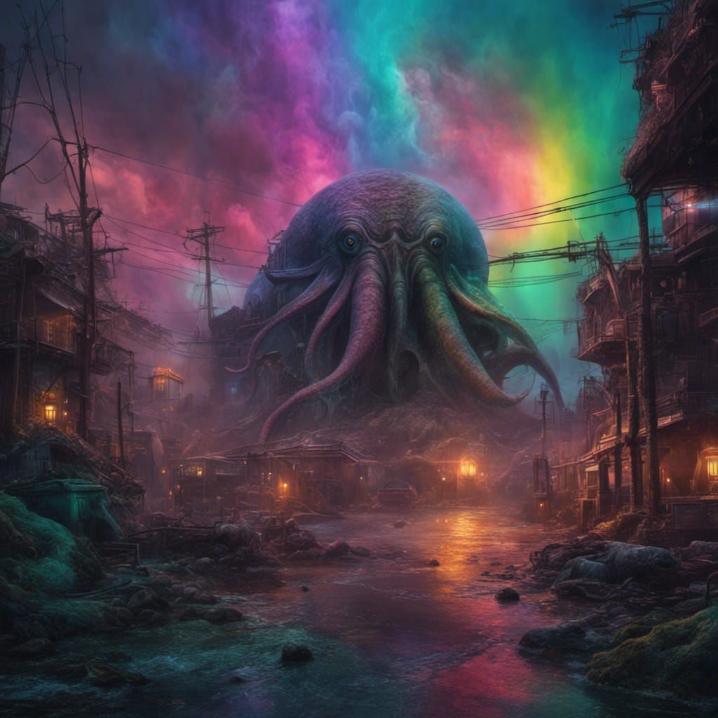 Post-Apocalyptic Cthulhu in Bioluminescent Dark Fantasy