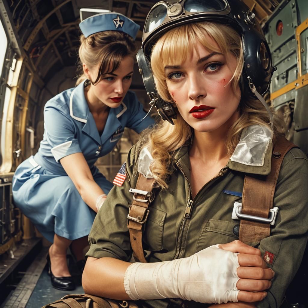 Surreal WWII Pilot Rescue in Film Noir Style