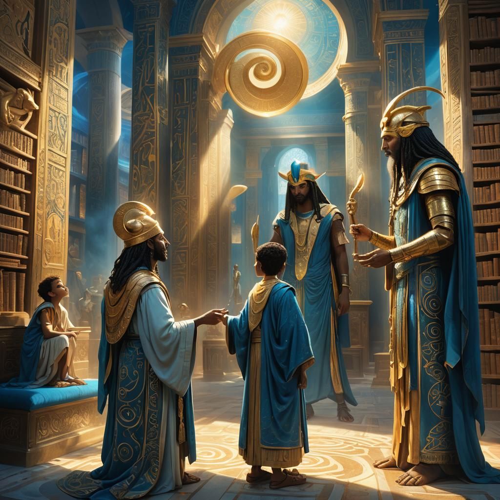 Thoth and Epimetheus in Mystical Library: Concept Art