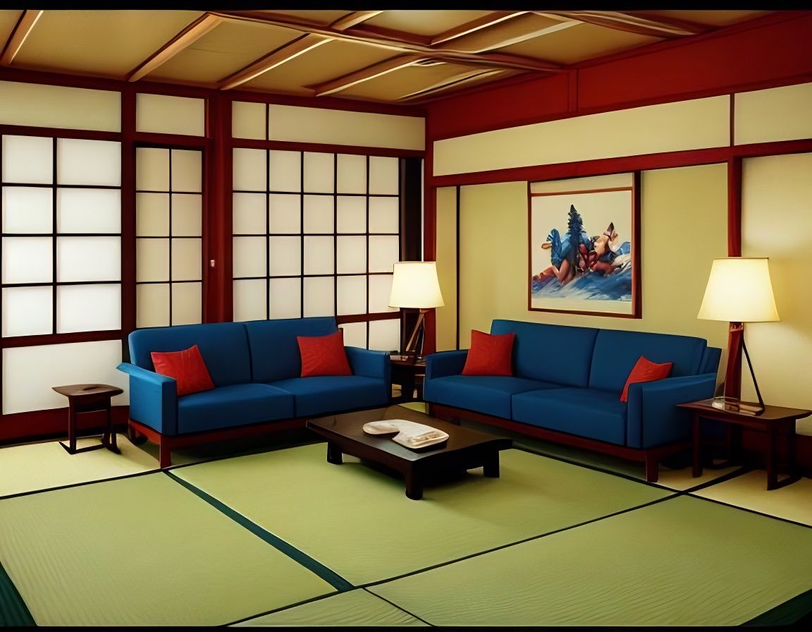 Animalistic Living-Room in Anime Style