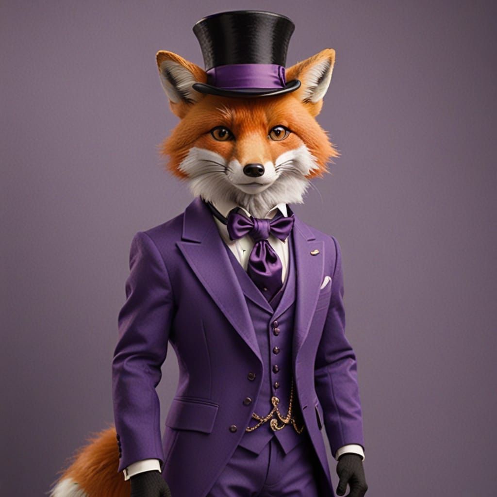 Vibrant Fox in Elegant Tuxedo