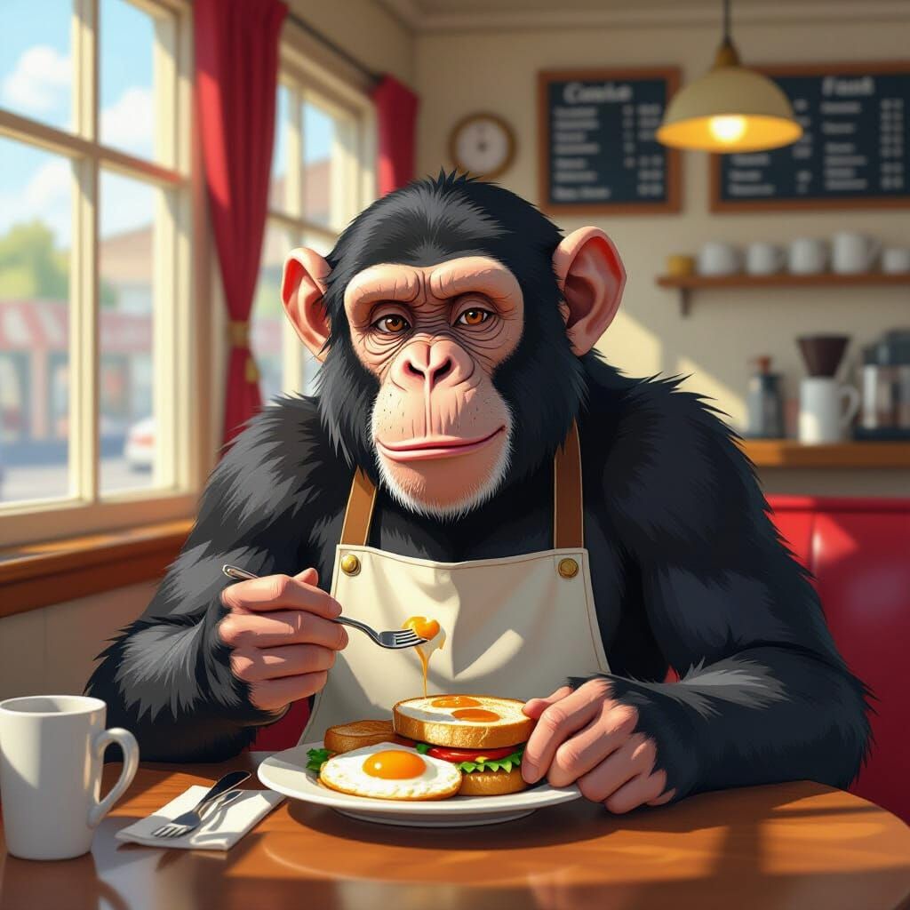 Chimp's Full English Breakfast: Manga-Inspired Art