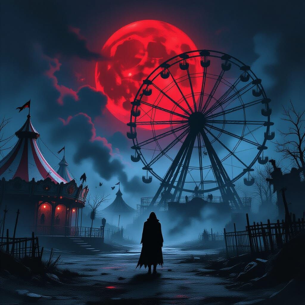 Haunted Carnival Base Under Blood Moon