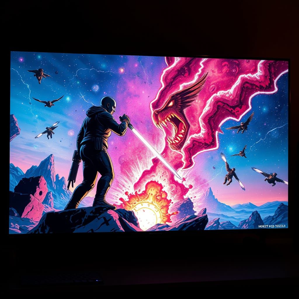 Comic Book Art of 4K OLED Integrity Test