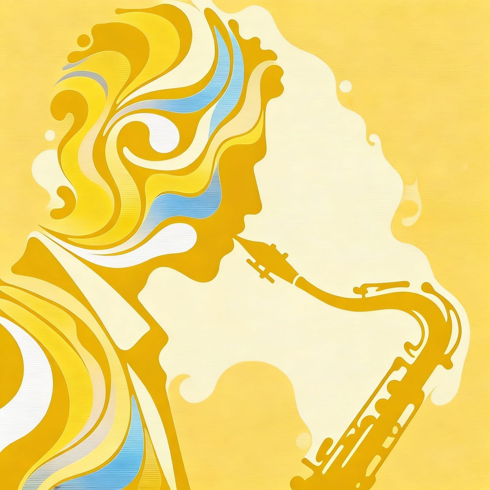 Saxophonist in Monochromatic Jazz Blues