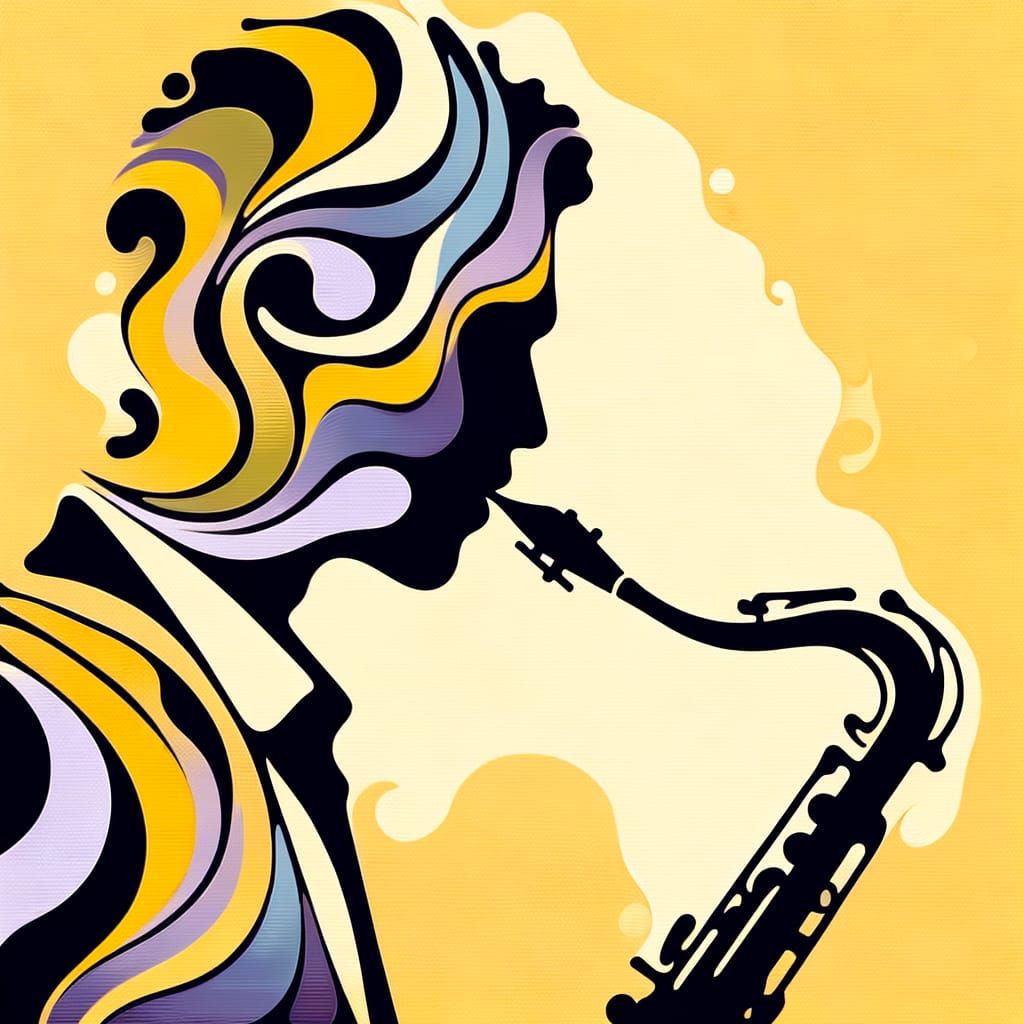 Saxophonist in Monochromatic Jazz Blues