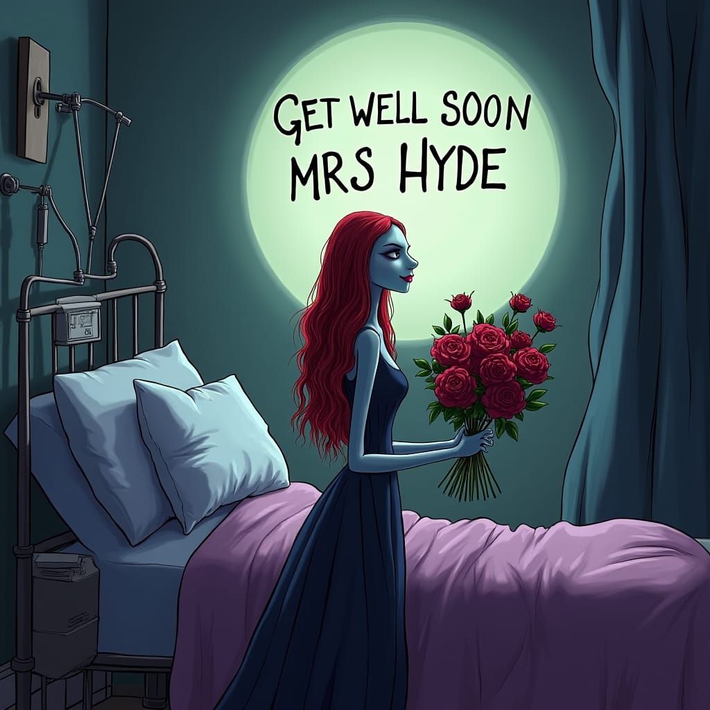 Sally from Nightmare Before Christmas in Gothic Scene