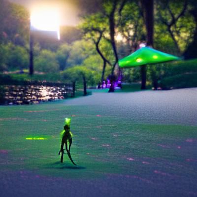 Alien Spaceship Landing in Central Park