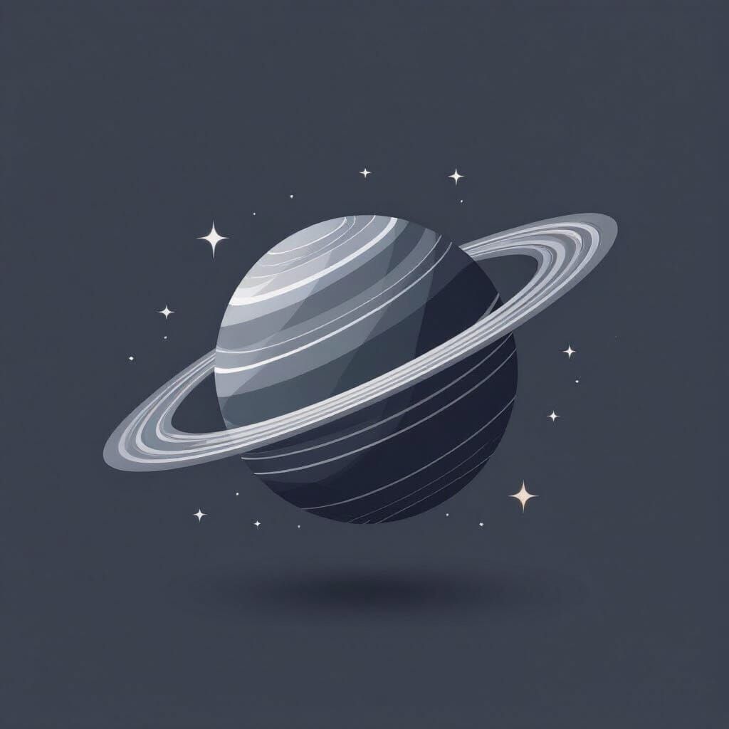 Geometric Planet with Orbital Rings on T-Shirt