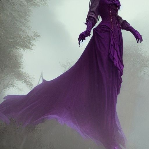 Victorian Vampire in Purple Dress: Halloween Fantasy