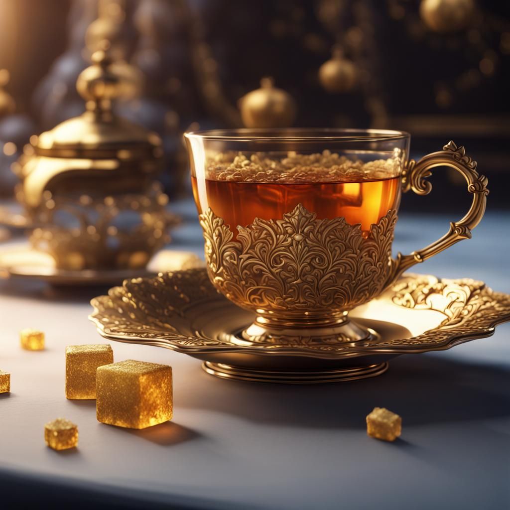 Royal Golden Tea Cup Still Life