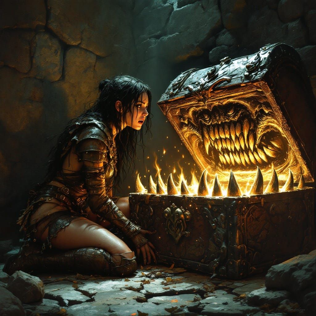 Fearful Warrior Meets Dark Treasure