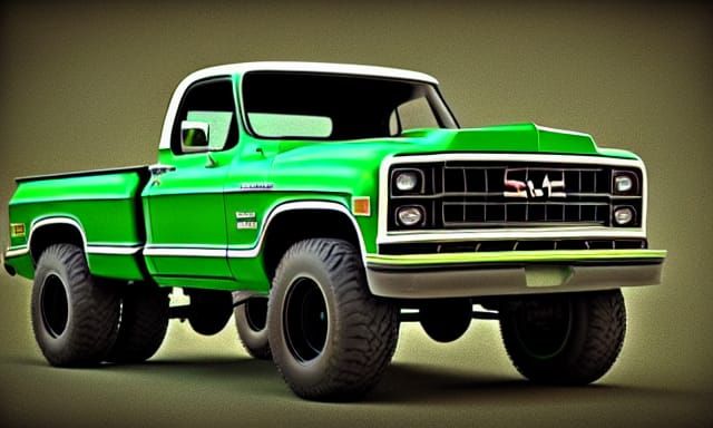 1974 GMC Mud Truck in Hyperrealistic Photorealism