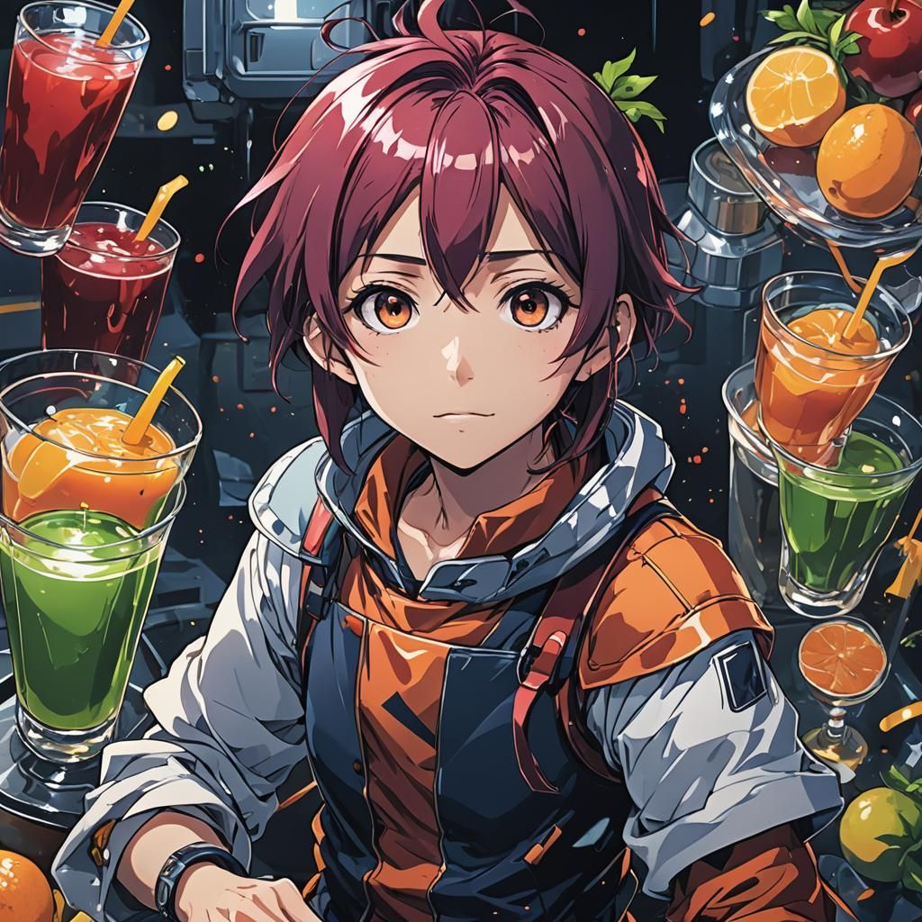 Anime Style Juice Illustration by Studio Trigger