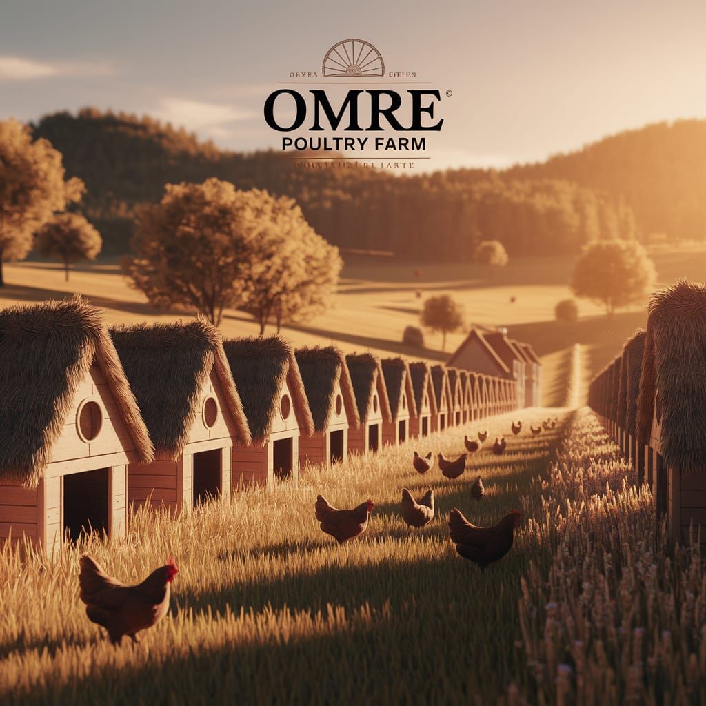 Omre Poultry Farm Logo: Fantasy Concept Art Style