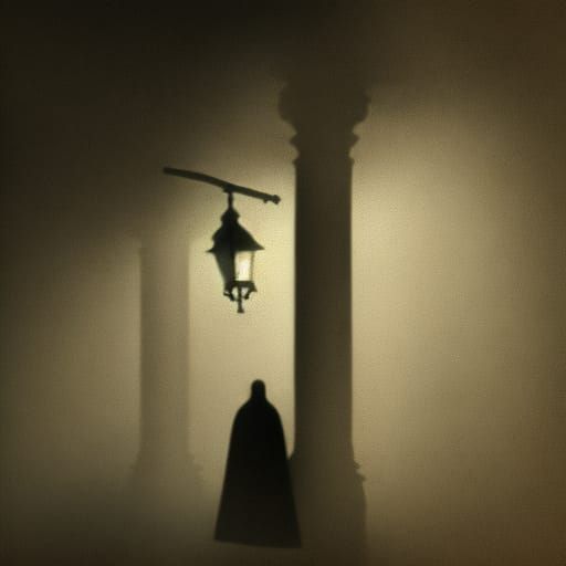 Jack the Ripper in Foggy London, Vintage Photo